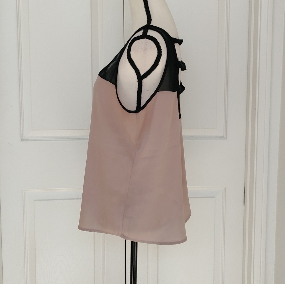 Bebe Silky Colorblock Strappy Back Button Tank - Picture 3 of 6